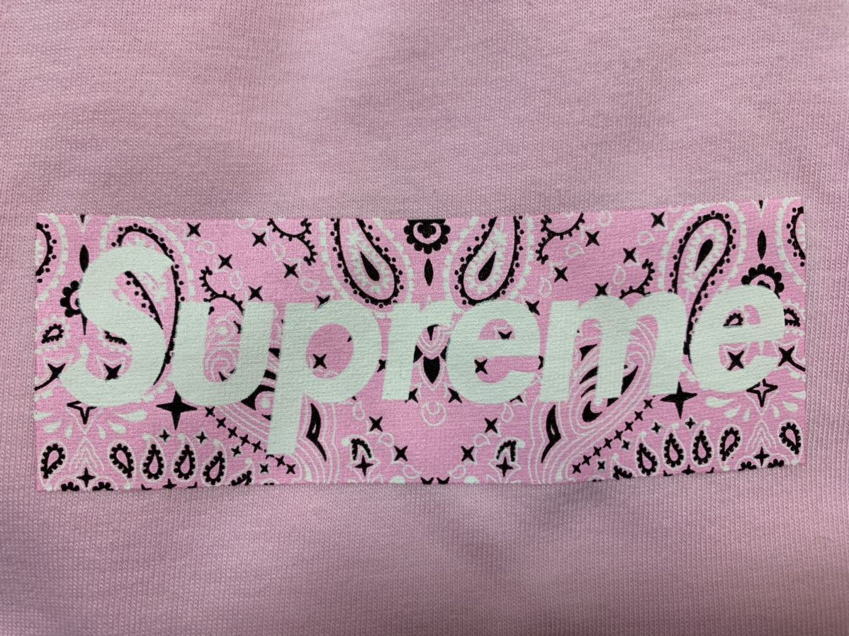 L Supreme Bandana Box Logo Tee Large Light Pink 19FW シュプリーム バンダナ ボックス ロゴ ボックスロゴ ピンク Tシャツ 半袖 19AW
