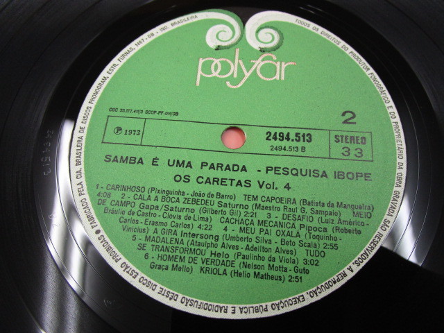 【ブラジル盤LP】OS CARETAS / PESQUISA IBOPE (SAMBA E UMA PARADA VOL.4)_画像4