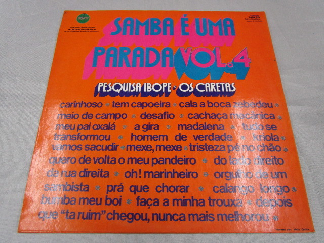 【ブラジル盤LP】OS CARETAS / PESQUISA IBOPE (SAMBA E UMA PARADA VOL.4)_画像5