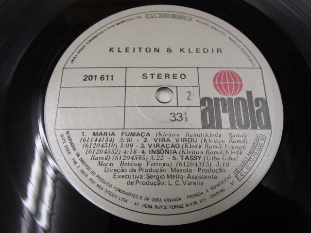 【ブラジル盤LP】KLEITON&KLEDIR / KLEITON&KLEDIR(201 611)の画像4