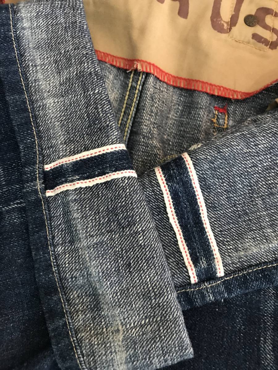 ※ LEVI'S リーバイス R1024-57 J09A セルビッチ シンチバックボタンフライデニムパンツ麻混 濃いインディゴ日本製 30 　 　 BJBJ.B_画像8