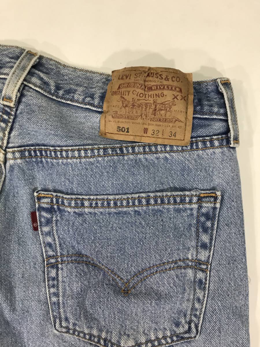 古着 19014 W32 Levi's デニム 501 パンツ ビンテージ vintage 70 80 90 ジーンズ USA リーバイス ヒゲ ダメージ _画像9