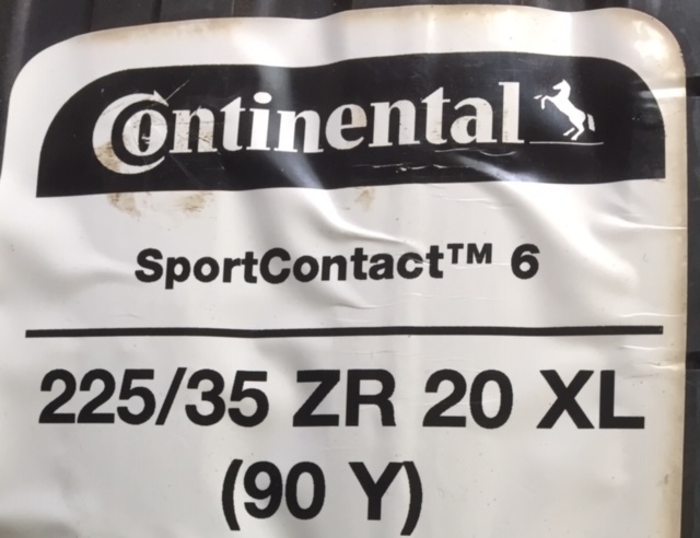 ◆◇CONTINENTAL コンチネンタル 225/35R20 (90Y) XL SC6 スポーツコンタクト6　 SPORT CONTACT 2本セット　①◇◆_画像1