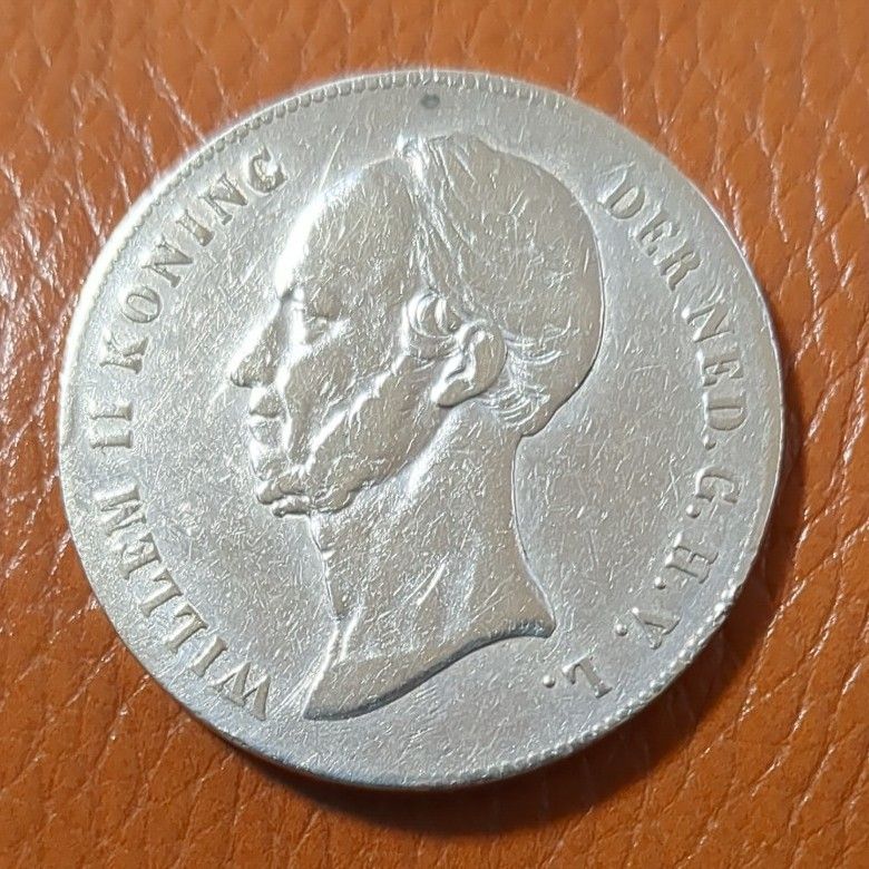 1847年 ウィレム II 2.5グルデン 大型銀貨 1847年）オランダ ウィレム2世 2.5グルデン大型銀貨