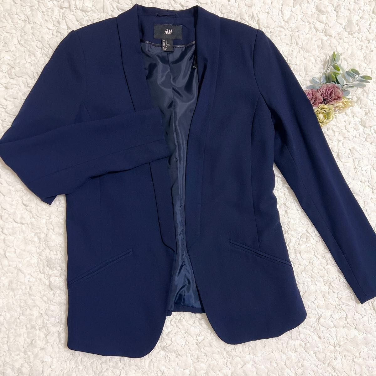 H&M ジャケット×Theory luxe パンツ ネイビー　グレー　2点セット スーツ セオリー