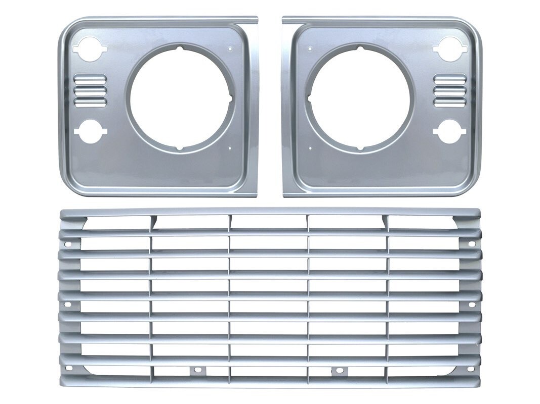 BPDA1257 D6B DPB ディフェンダー DEFENDER 90/110 フロントグリル & ヘッドライトパネル SET Indus Silver