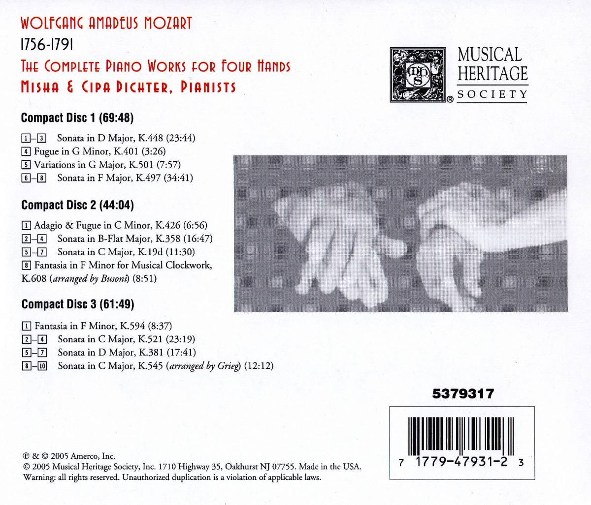 廃盤超希少 3CD MHS ミッシャ・ディヒター シパ・ディヒター 四手ピアノのための作品 全集_画像2