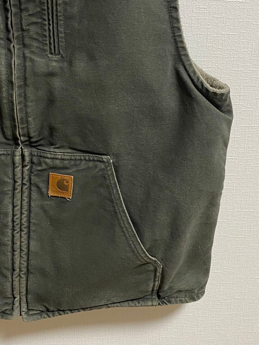 MOSモスグリーン Carhartt カーハート ダック ベスト ボア MOSモスグリーン Carhartt カーハート ダック ベスト ボア