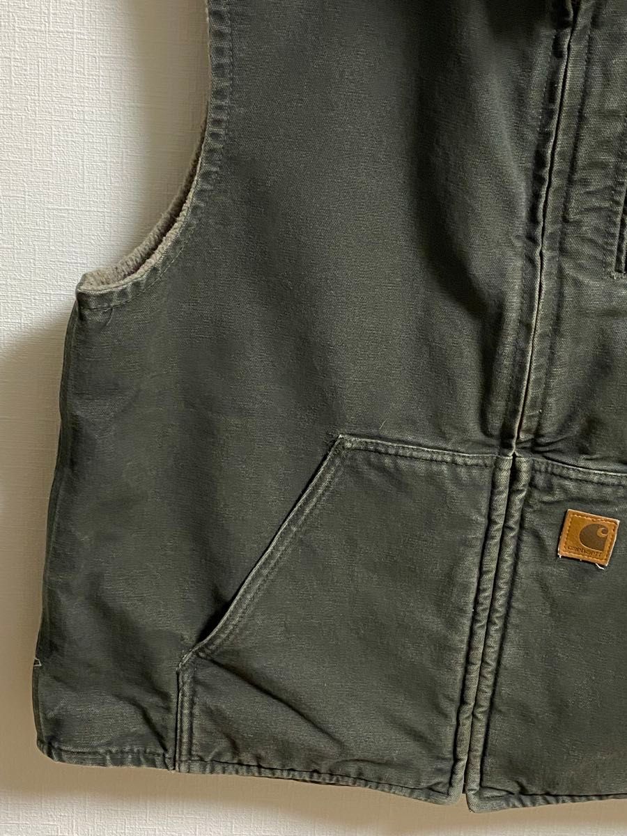 MOSモスグリーン Carhartt カーハート ダック ベスト ボア MOSモスグリーン Carhartt カーハート ダック ベスト ボア