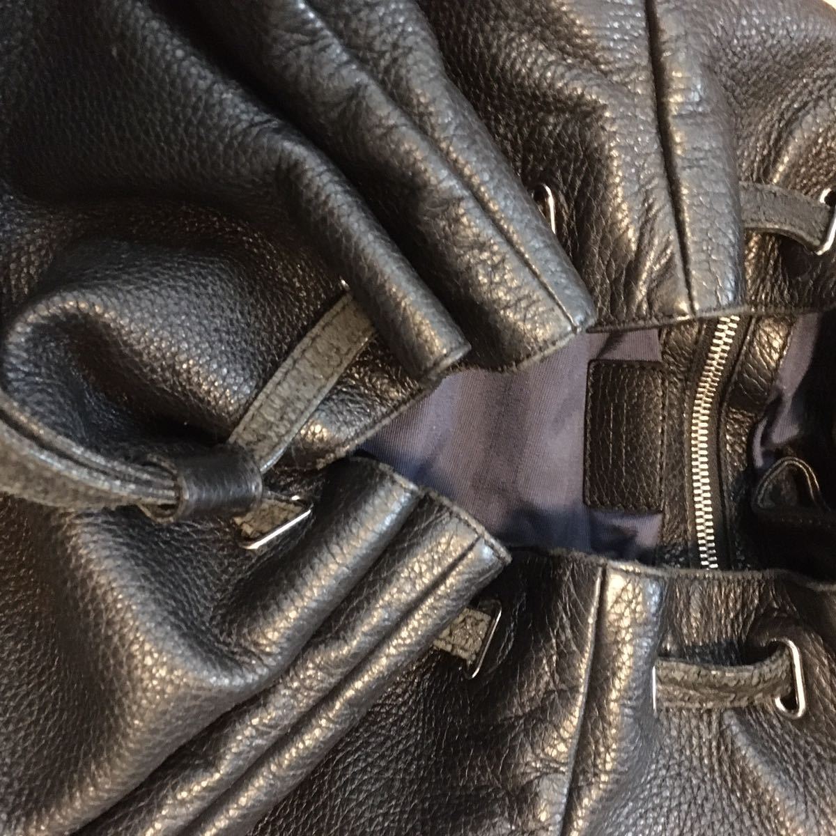 半額SALE/ ☆トラサルディ TRUSSARDI プラダ 黒 レザーリュック