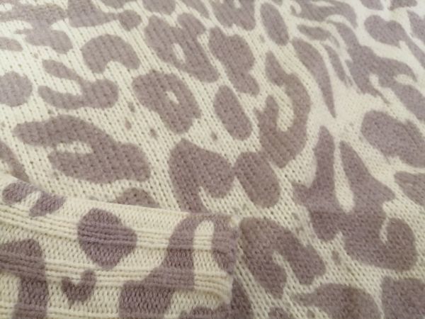 jjyk3-1341 # natural couture # натуральный kchu-ru One-piece вязаный Leopard леопардовая расцветка "теплый" белый × серый M размер примерно 