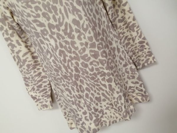 jjyk3-1341 # natural couture # натуральный kchu-ru One-piece вязаный Leopard леопардовая расцветка "теплый" белый × серый M размер примерно 