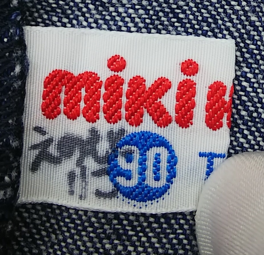 [ сделано в Японии ]miki house размер 90 детская одежда девочка Miki House One-piece Denim джинсы ткань выше like цветок Kids #1564