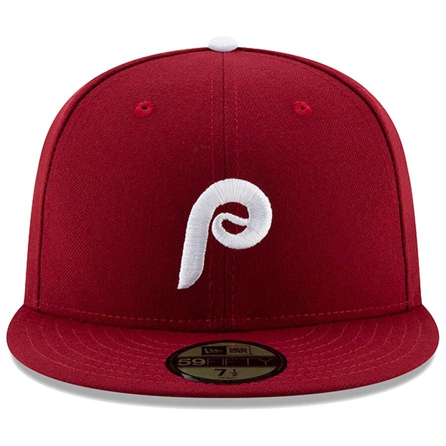 USA正規品 「7.1/2」 新品 Newera ニューエラ オーセンティック 59FIFTY 公式 フィラデルフィア PHILLIS フィリーズ Maroon マロン ALT2_画像2