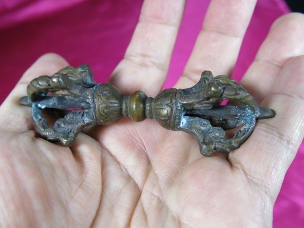 西蔵五鈷杵 清時代 中国古玩 仏具 仏教 寺院 祈祷 チベット 法具 密教-