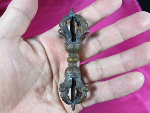 西蔵五鈷杵 清時代 中国古玩 仏具 仏教 寺院 祈祷 チベット 法具 密教-