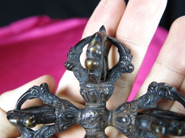 西蔵羯磨　清時代　中国古玩　仏具　仏教　寺院　祈祷 チベット　法具　密教_画像4