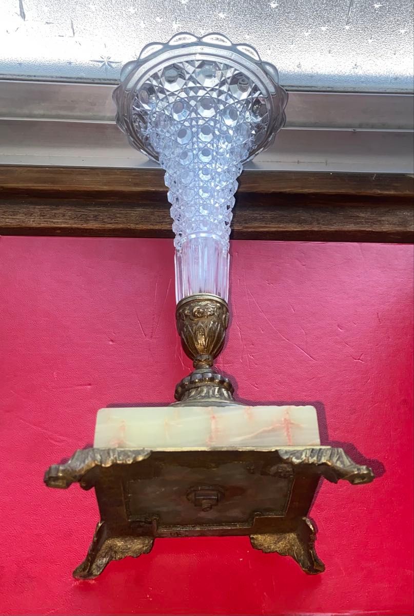 バカラ ディアマンピエーリー ブロンズ装飾 Baccarat アンティーク 花器