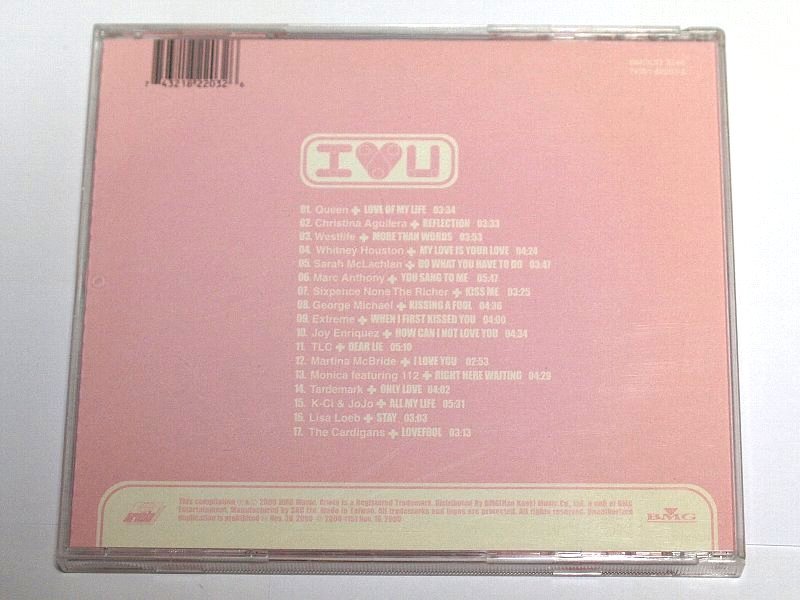 I LOVE YOU 2 /V.A. CD The Cardigans,QUEEN,Westlife,Christina Aguilera,Whitney Houston,George Michael,Sarah McLachlan,TLC,Lisa Loeb_画像3