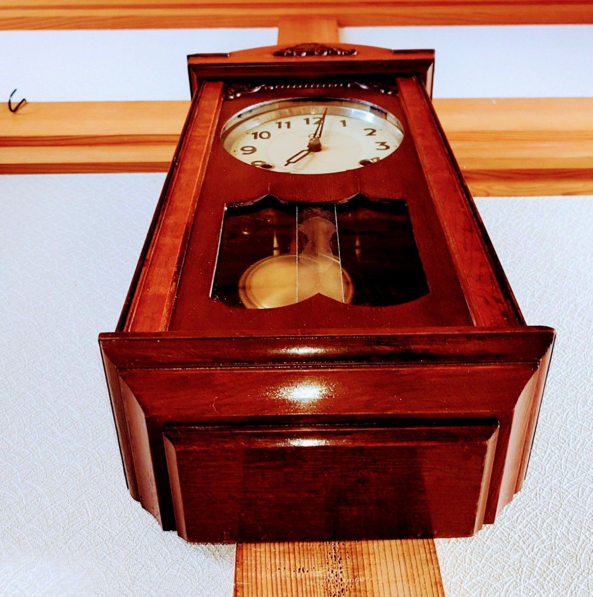 完動・美品〉愛工舎 オキュパイドジャパン宮型ゼンマイ振り子 完動・美品〉愛工舎 オキュパイドジャパン宮型ゼンマイ振り子