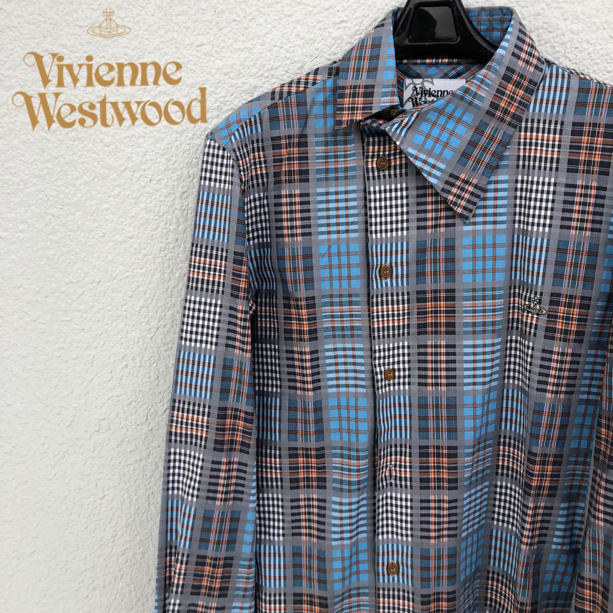 Vivienne Westwood MAN/変形チェック柄 アシンメトリーシャツ