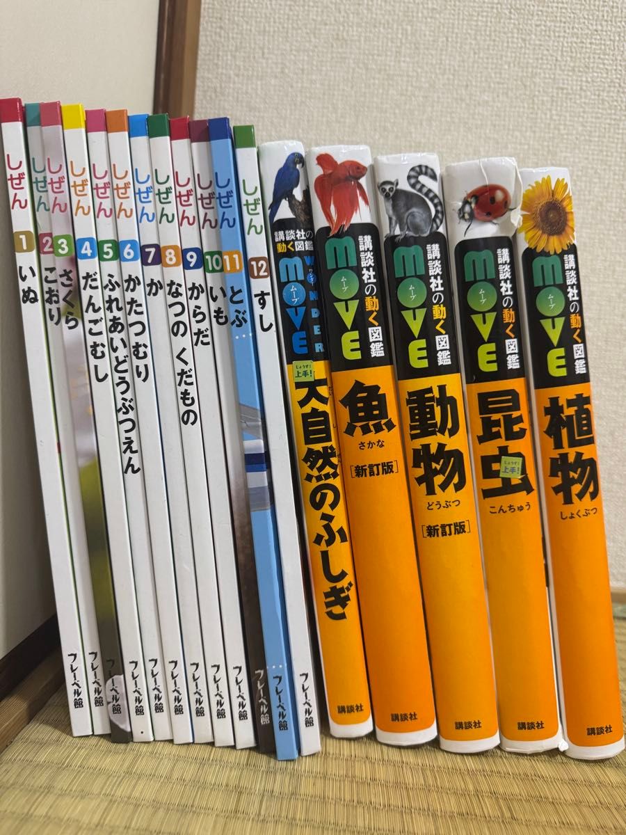 講談社の動く図鑑MOVE 動物 昆虫 図鑑 フレーベル館 自然 1年分まとめ売りセット 格安 破格 DVD付き見る新幹線のすべて