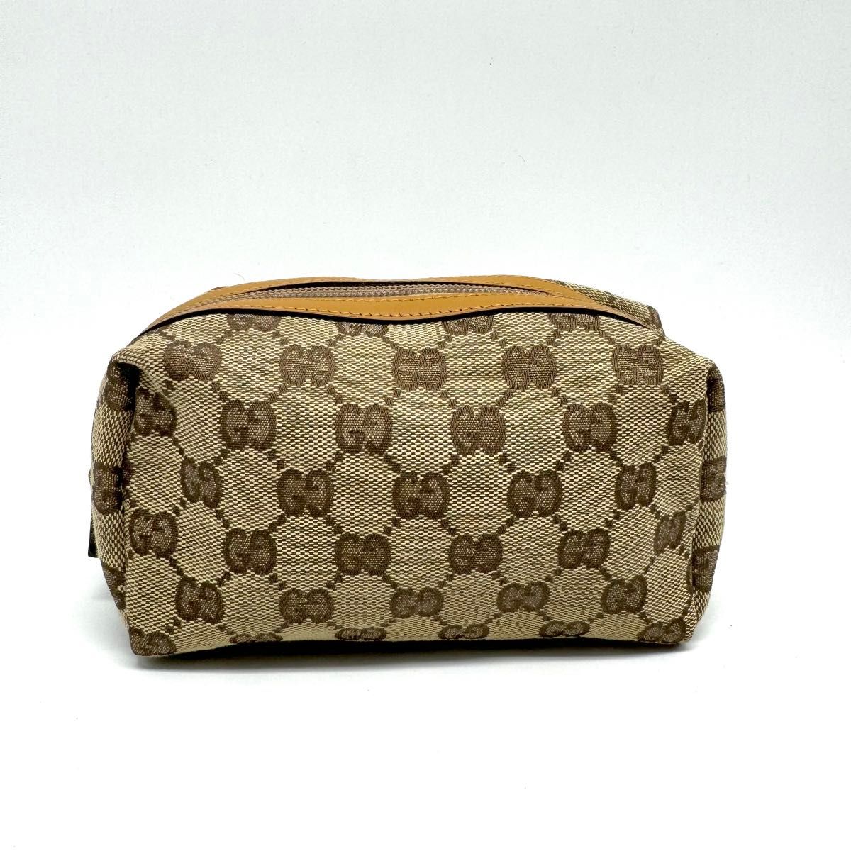 【未使用保管】GUCCI グッチ　ポーチ　小物入れ　化粧ポーチ　GG柄 ベージュ