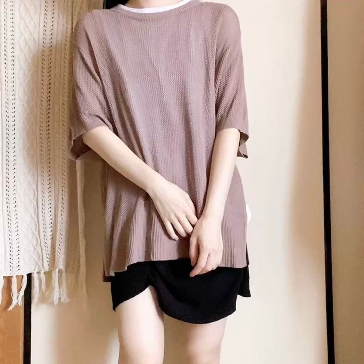 しまむら MUMU & Co. メッシュ ニット タンクトップ M 2点 セット