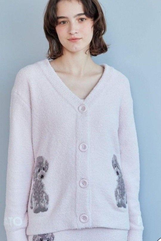 ジェラートピケ 【UNISEX】トイプードルジャガードカーディガン ジェラートピケ 【UNISEX】トイプードルジャガードカーディガン