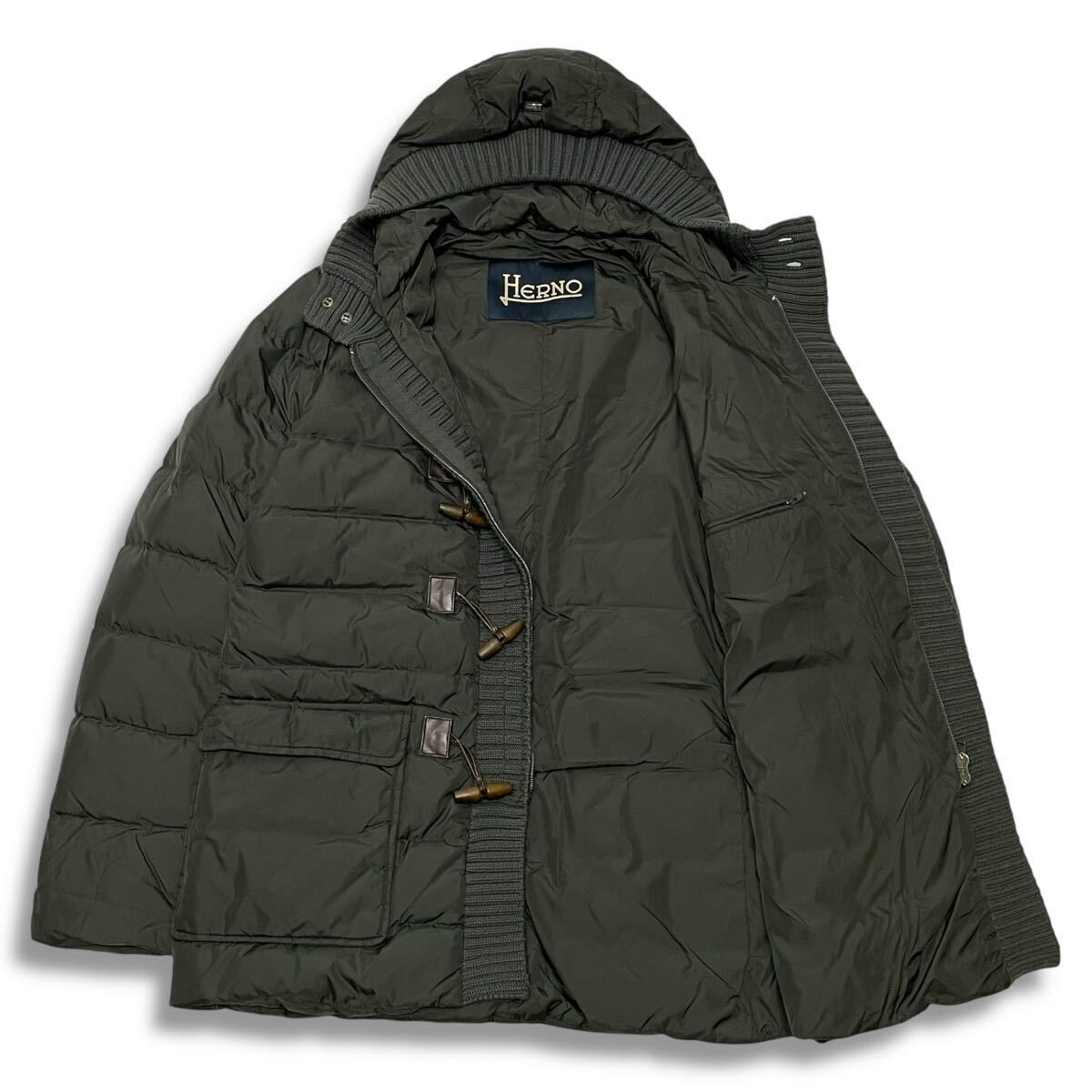 8 国内正規品 HERNO ヘルノ ニット切替 ダッフル coat ダウン 8 国内正規品 HERNO ヘルノ ニット切替 ダッフル coat ダウン
