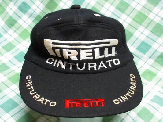 即決 珍品 当時物 PIRELLI CINTURATO キャップ 黒 M ピレリ 帽子 ピレリー チュントラート P7 旧車 グラチャン 街道レーサー スーパーカー_フェルト地のキャップです