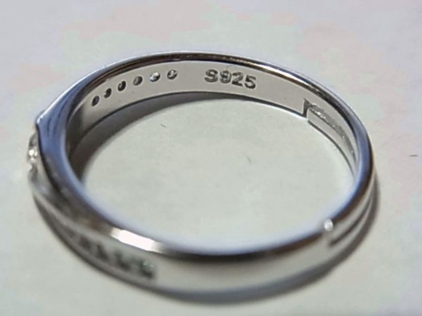 未使用品SVシルバー925リング指輪10号フリーサイズ調節キュービックジルコニア人工ダイヤCZ男性メンズ女性レディース
