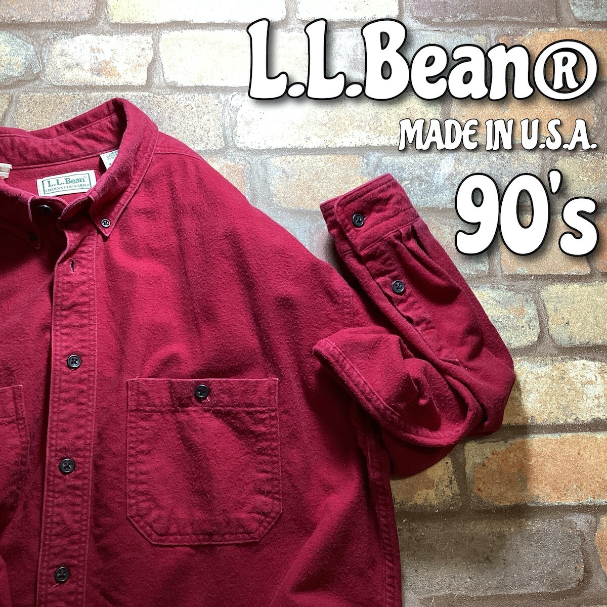 豪奢な グッドスタイル◎90sビンテージLLBeanエルエルビーン長袖 男性用