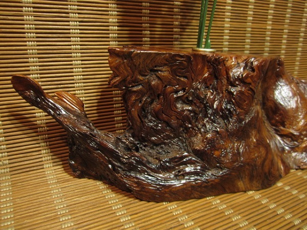 屋久杉工芸品 一輪挿し 花瓶 新品 未使用品 和風 鹿児島 屋久島 木製