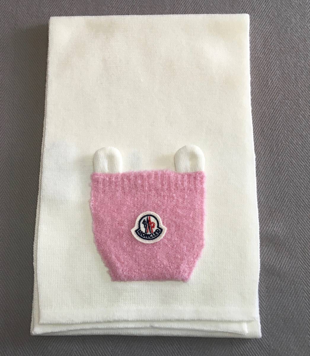  новый товар подлинный товар Moncler baby уголок имеется va- Gin шерсть вязаная шапка muffler комплект XXS MONCLER вязаная шапка Kids .. розовый 