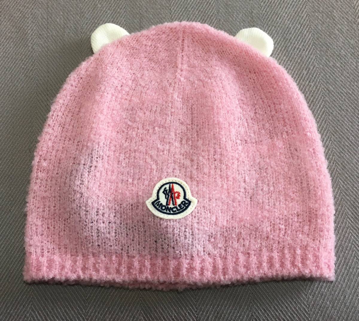  новый товар подлинный товар Moncler baby уголок имеется va- Gin шерсть вязаная шапка muffler комплект XXS MONCLER вязаная шапка Kids .. розовый 