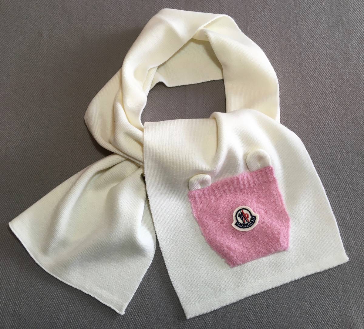  новый товар подлинный товар Moncler baby уголок имеется va- Gin шерсть вязаная шапка muffler комплект XXS MONCLER вязаная шапка Kids .. розовый 