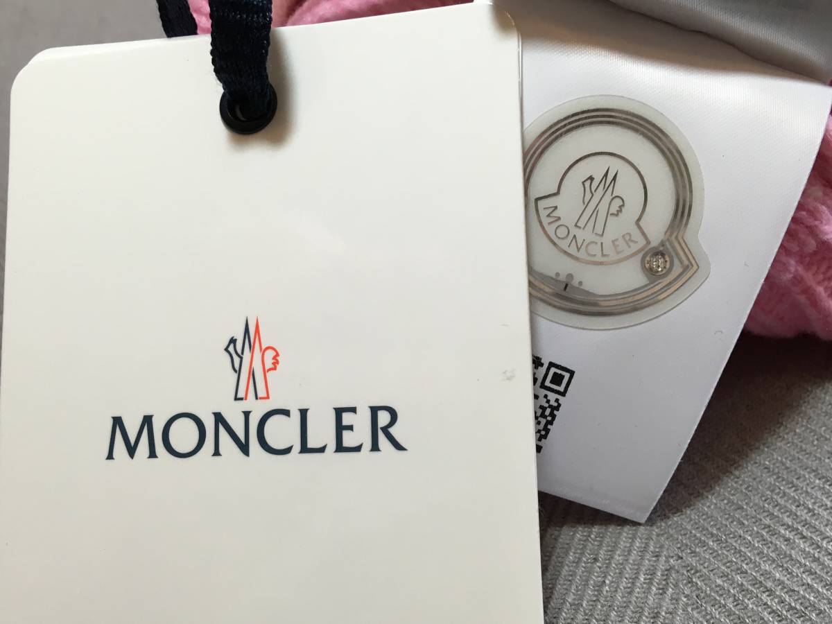 新品 本物 モンクレール ベビー ウール カシミヤ 猫 柄 ニット帽 XXS MONCLER 赤ちゃん ニット キャップ キッズ キャット ピンク_画像6