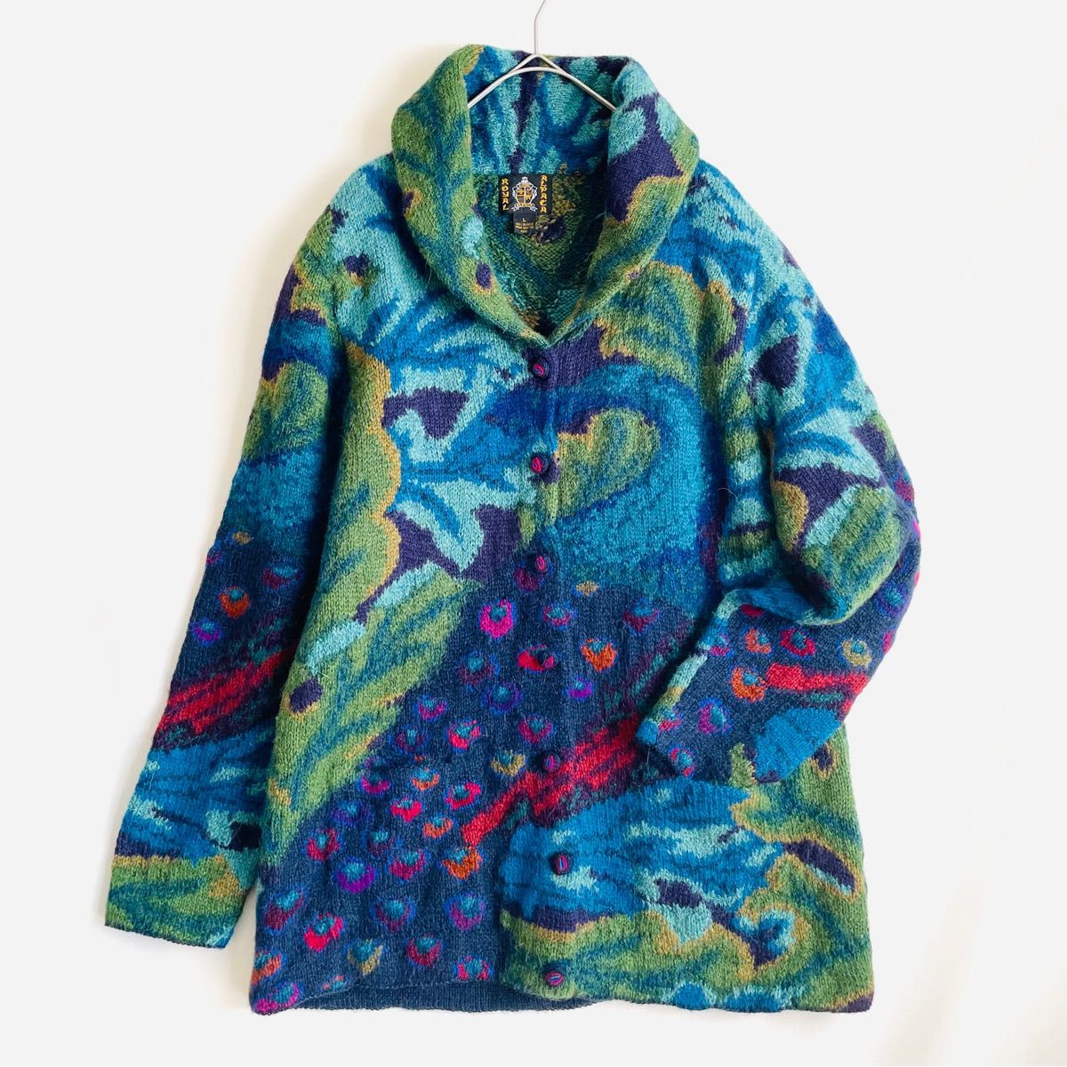 極美品 ロイヤルアルパカ ニット カーディガン ショールカラー 極美品 ロイヤルアルパカ ニット カーディガン ショールカラー