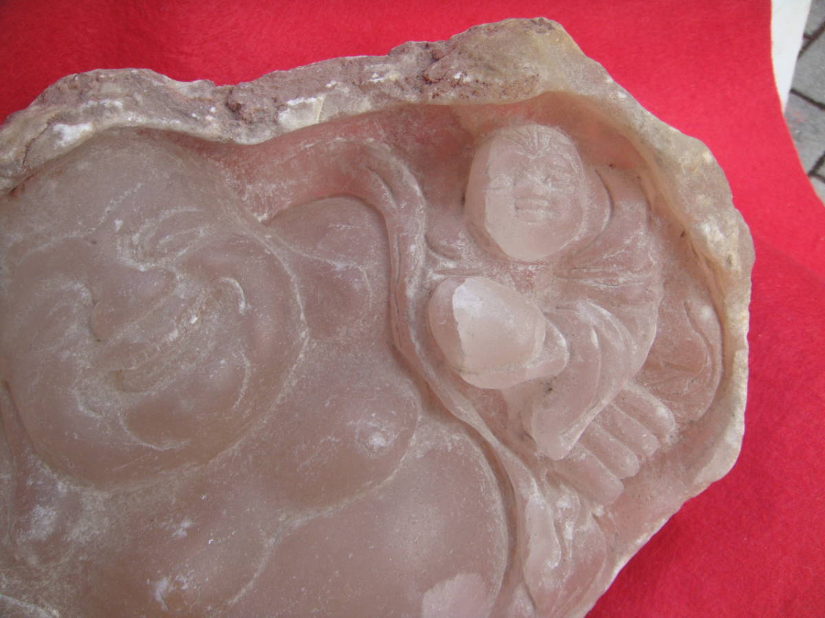 ■中国　凍石原石製　布袋尊と３童子：子宝ご利益　（希少）_画像3