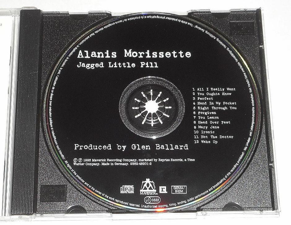 ドイツプレス盤CD『Jagged Little Pill：Alanis Morissette』デビュー作で,全世界 3,000万枚以上という驚異の売上,アラニス・モリセット_画像3