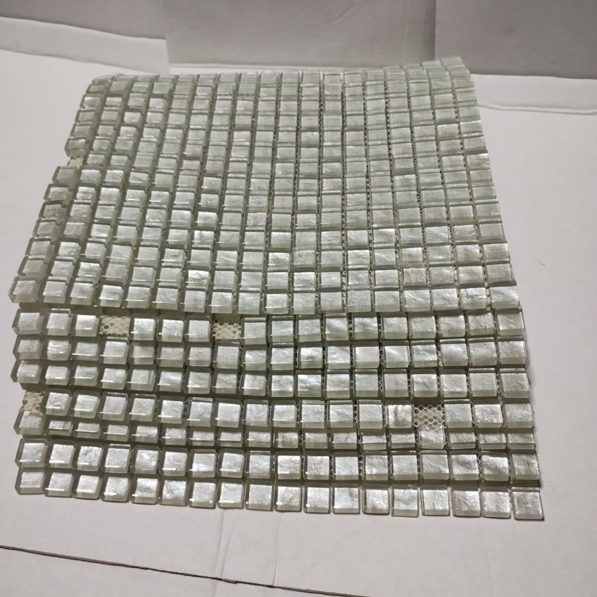 抜け有 ガラス モザイクタイル クリア 8シート 30cm×30cm×0.8cm