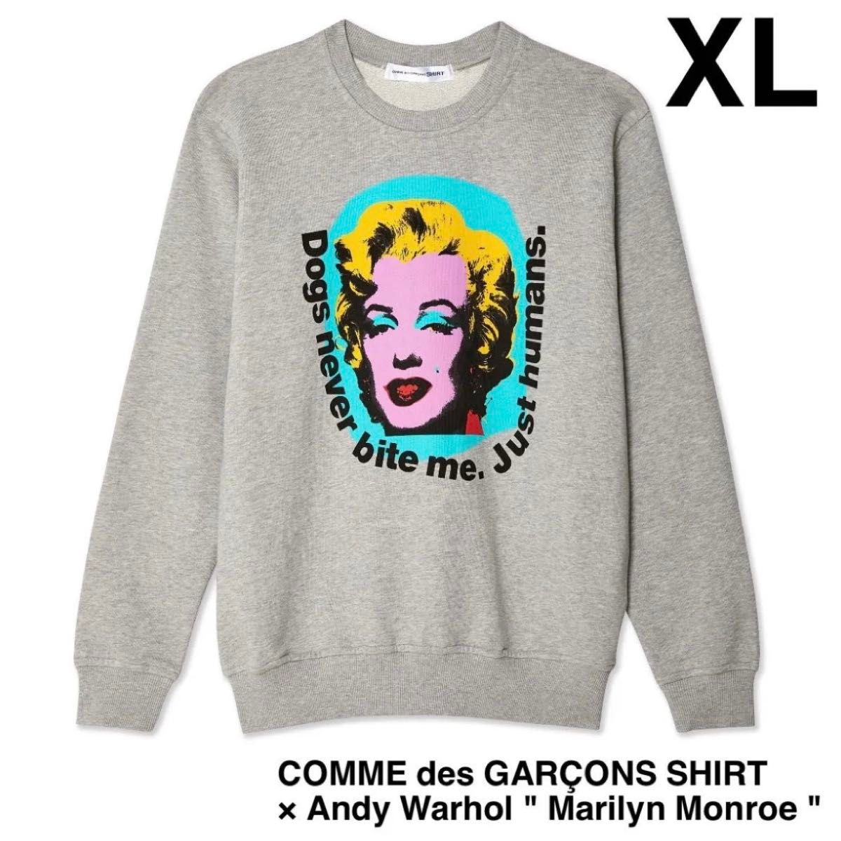 XL 新品 コムデギャルソンシャツ アンディウォーホル コラボ スウェット マリリン モンロー トレーナー Andy Warhol