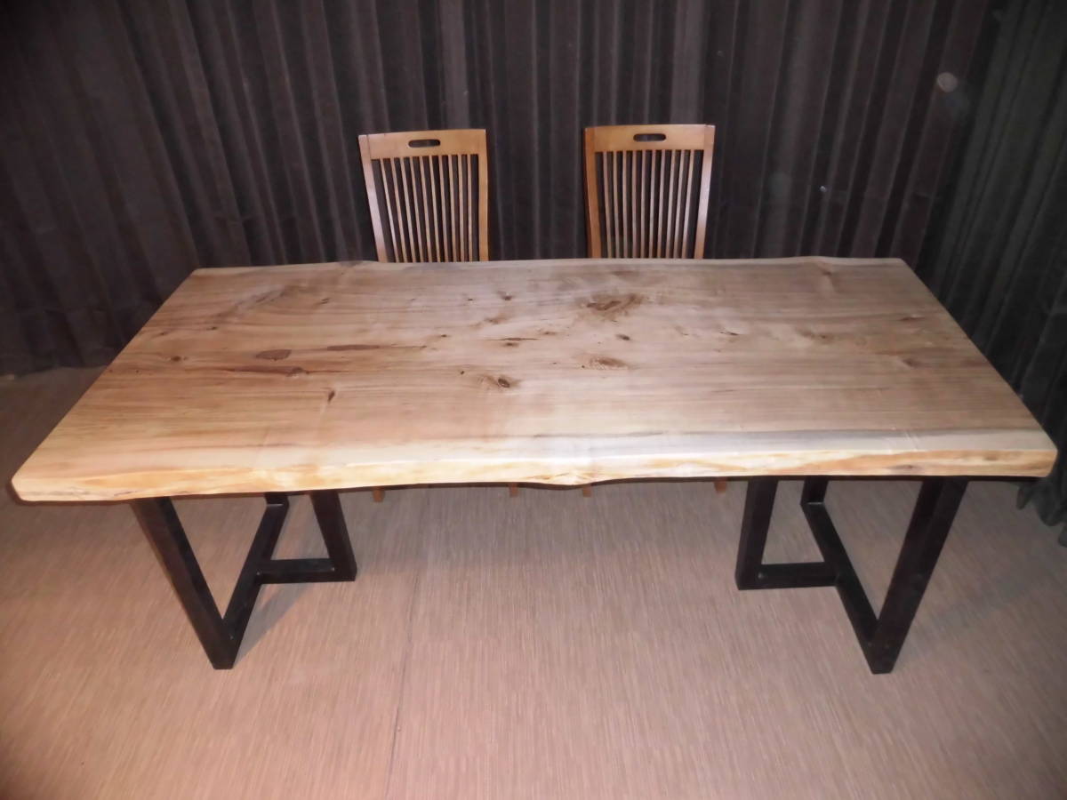 Ｑ060 ■ポプラ　豪華　テーブル　板　　ローテーブル 　ダイニング　 カウンター　 座卓 天板 　無垢　一枚板　№320
