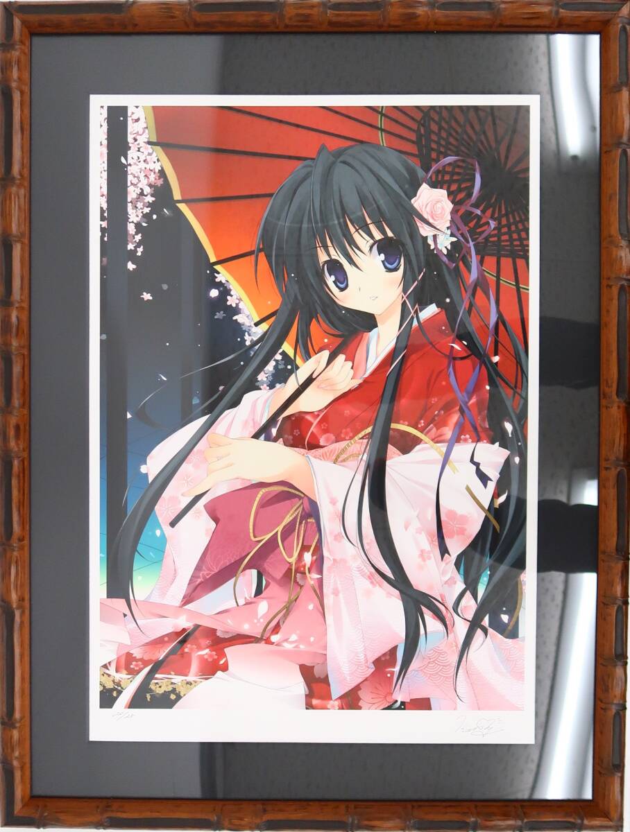 Hg002/【同梱不可】アールビバン 版画 karory 「舞桜花」 ED/NO Hg002/【同梱不可】アールビバン 版画 karory 「舞桜花」 ED/NO