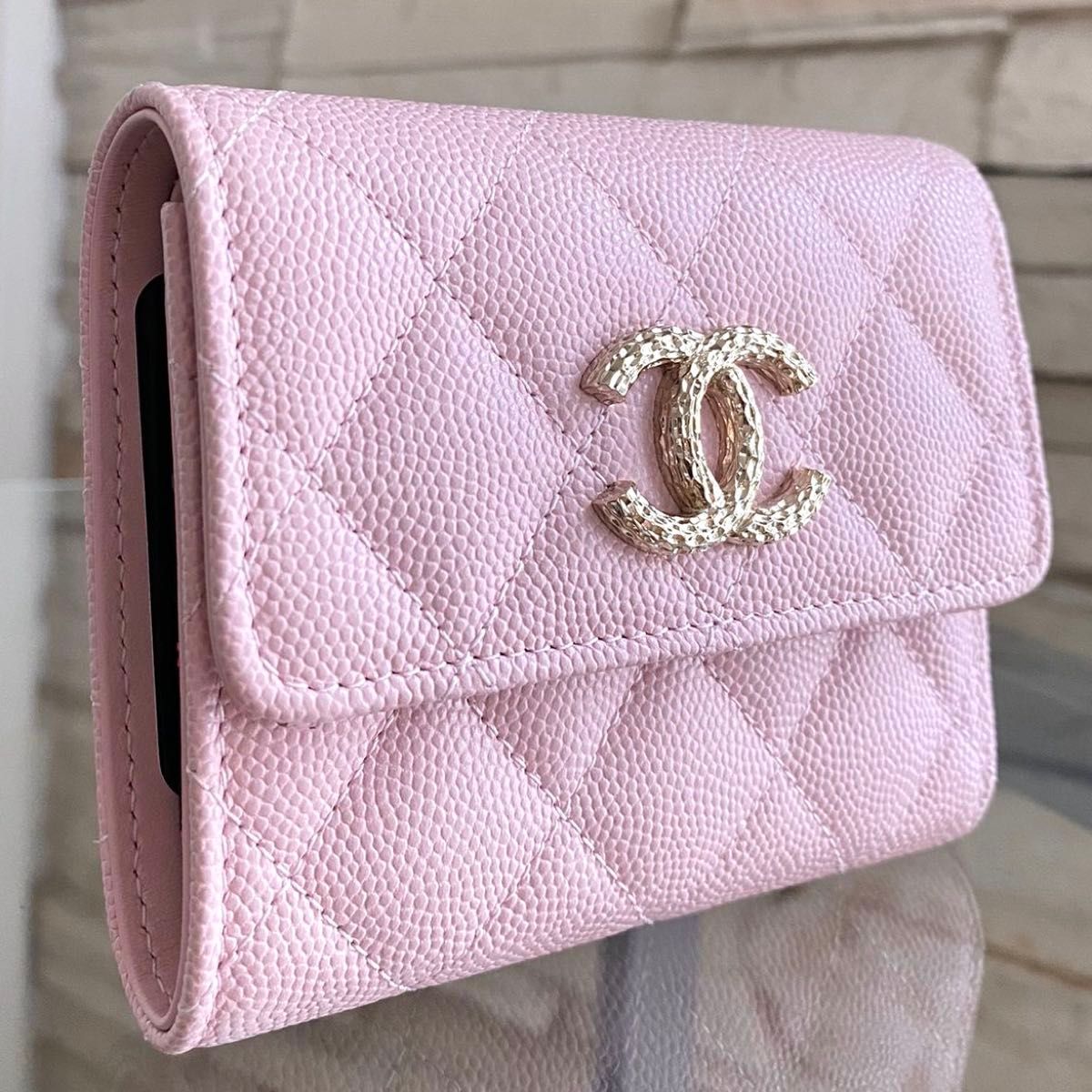 CHANEL スモール フラップ ウォレット ピンク おり財布 新品・未使用】CHANEL スモール フラップ ウォレット ピンク