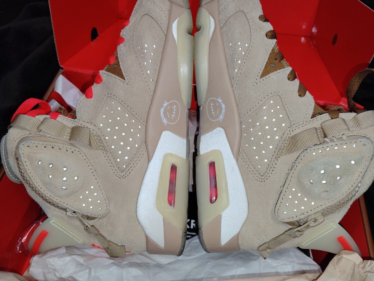 Travis×Nike Air Jordan 6 British Khaki　黒タグ付きスニダン