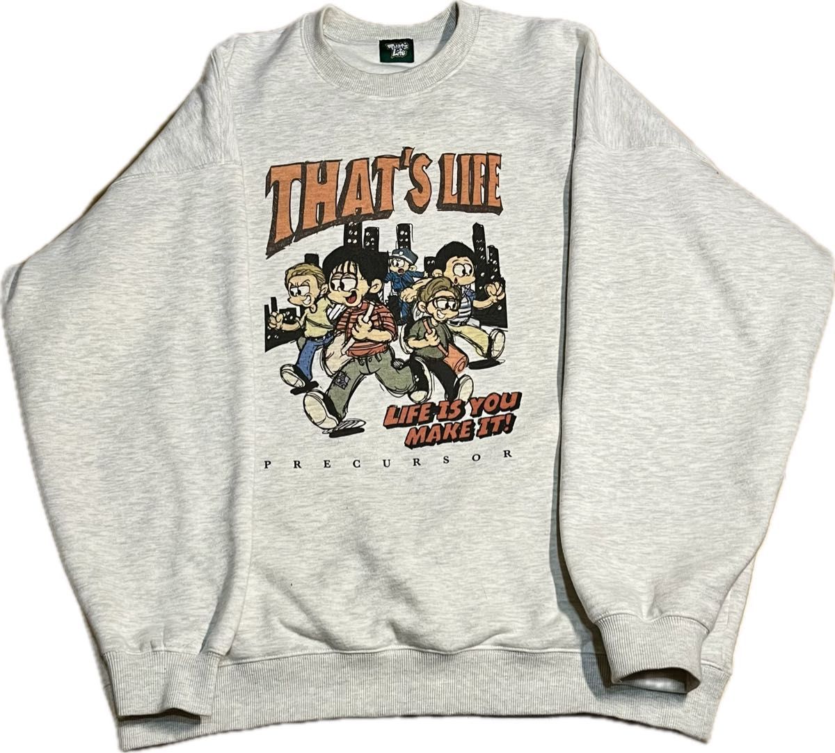 That's life トレーナー ホワイト 古着 L スウェット