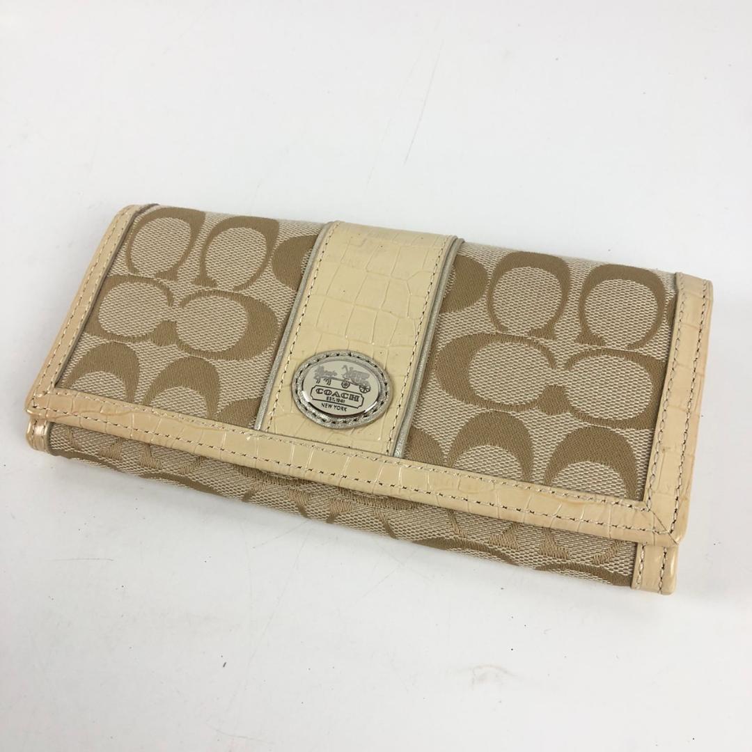 COACH コーチ シグネチャー 長財布 ホワイト レディース 財布 カード入れ お札入れ 小銭入れ コインケース ブランド