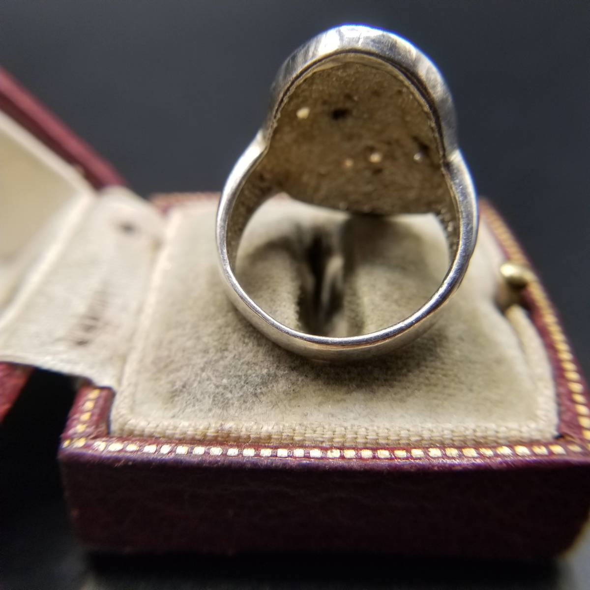 トリコカラー オーバルトップ ラインストーン装飾 925 シルバー ヴィンテージ リング 銀 指輪 レトロ パステルカラー 春色 ジュエリー Y5-A_画像5